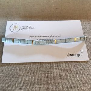 Tile Flat Bead Adjustable bracelet grey gold